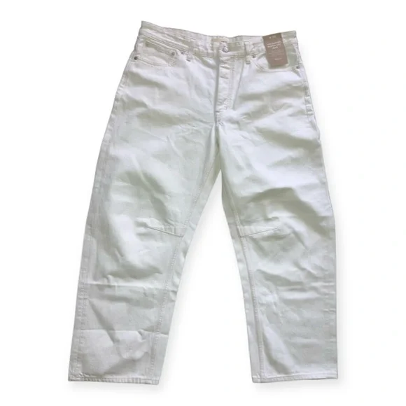 Madewell Womens Ecru Darted Barrel-Leg Jean - Picture 3 of 9